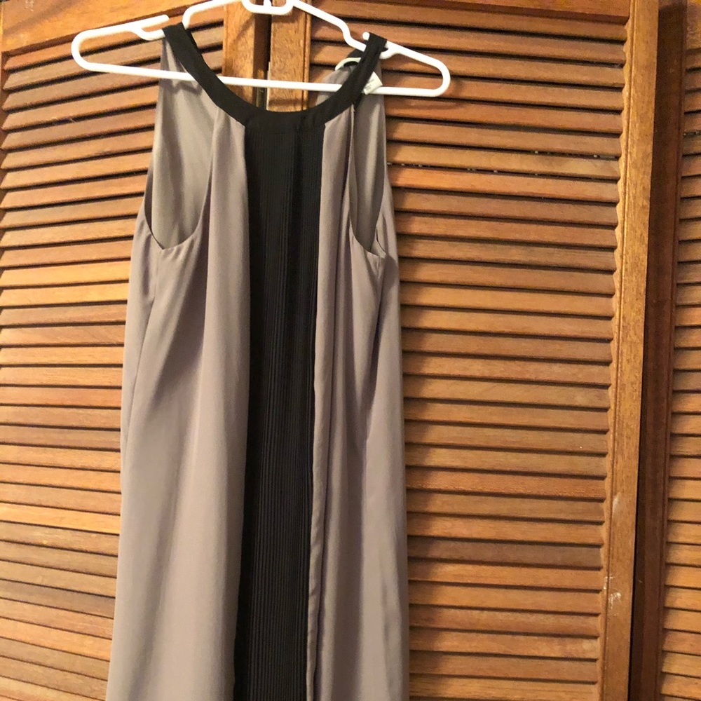H&M dress, color block grey and black